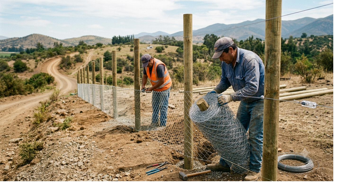 Instalación de malla de cierre